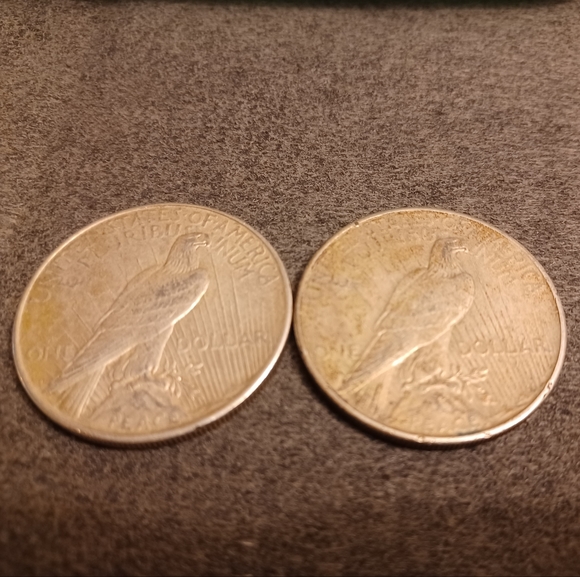 Peace dollars. 1934 D, 1935 - Picture 2 of 2